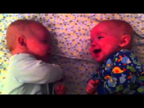 cutest twin babies talking!