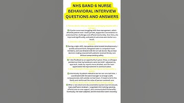 NHS Band 6 Nurse Behavioral Interview questions and answers #interview #uknurses #jobinterview #nhs