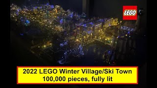 LEGO Winter Village lit up by 1,500 lights