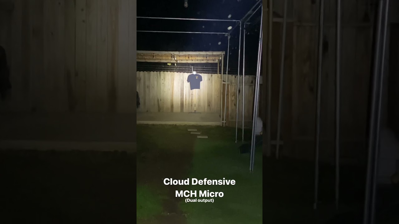 Cloud Defensive MCH micro vs Surefire EDC1-DFT (high mode). Distance 40ft 