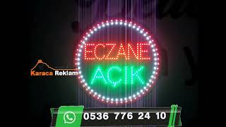Eczane Açık Yazısı Kapı Tabelası Led Tabela
