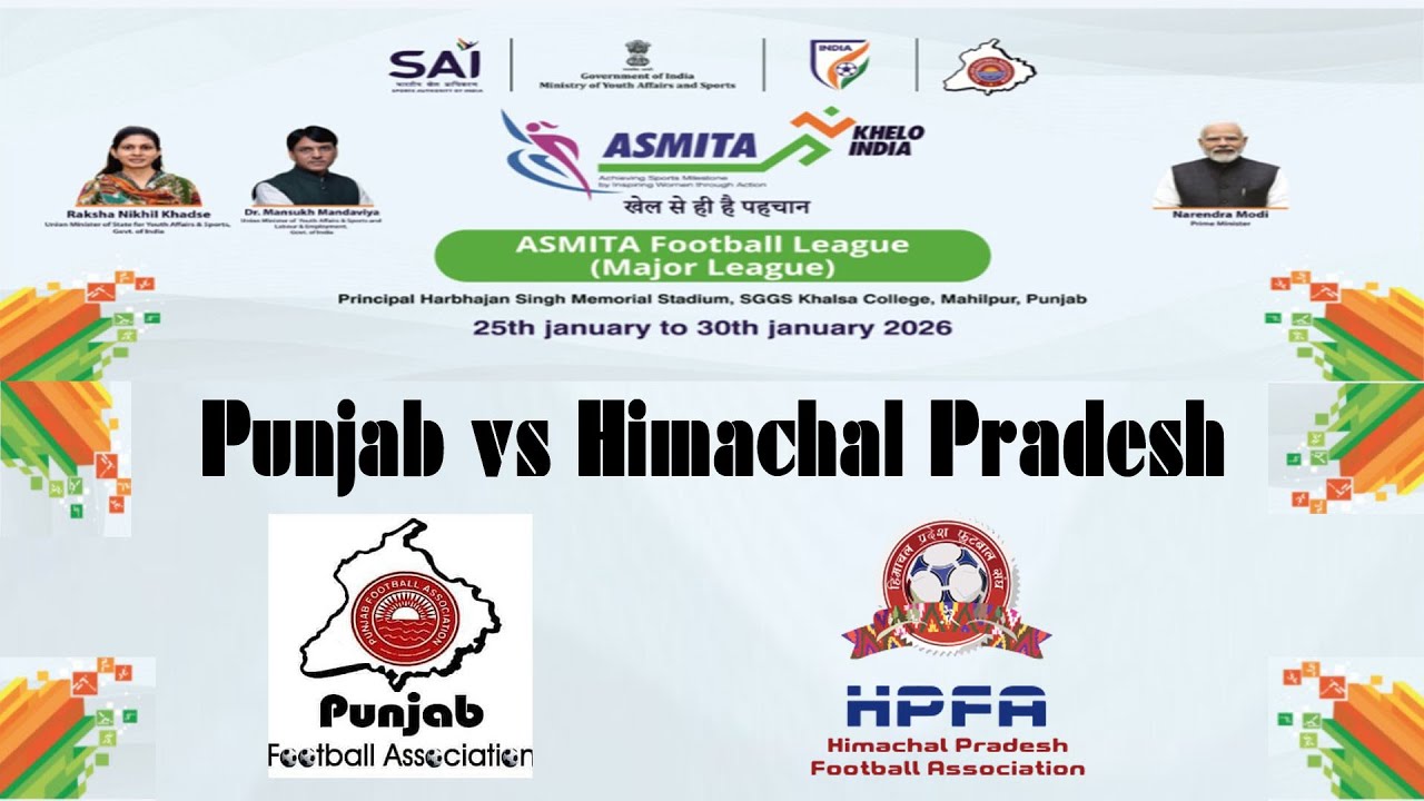 🔴 LIVE Punjab vs HP | Under-13 ASMITA Zonal Football League 2025-26-Mahilpur, Punjab (North Zone)