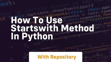 How to use startswith method in python