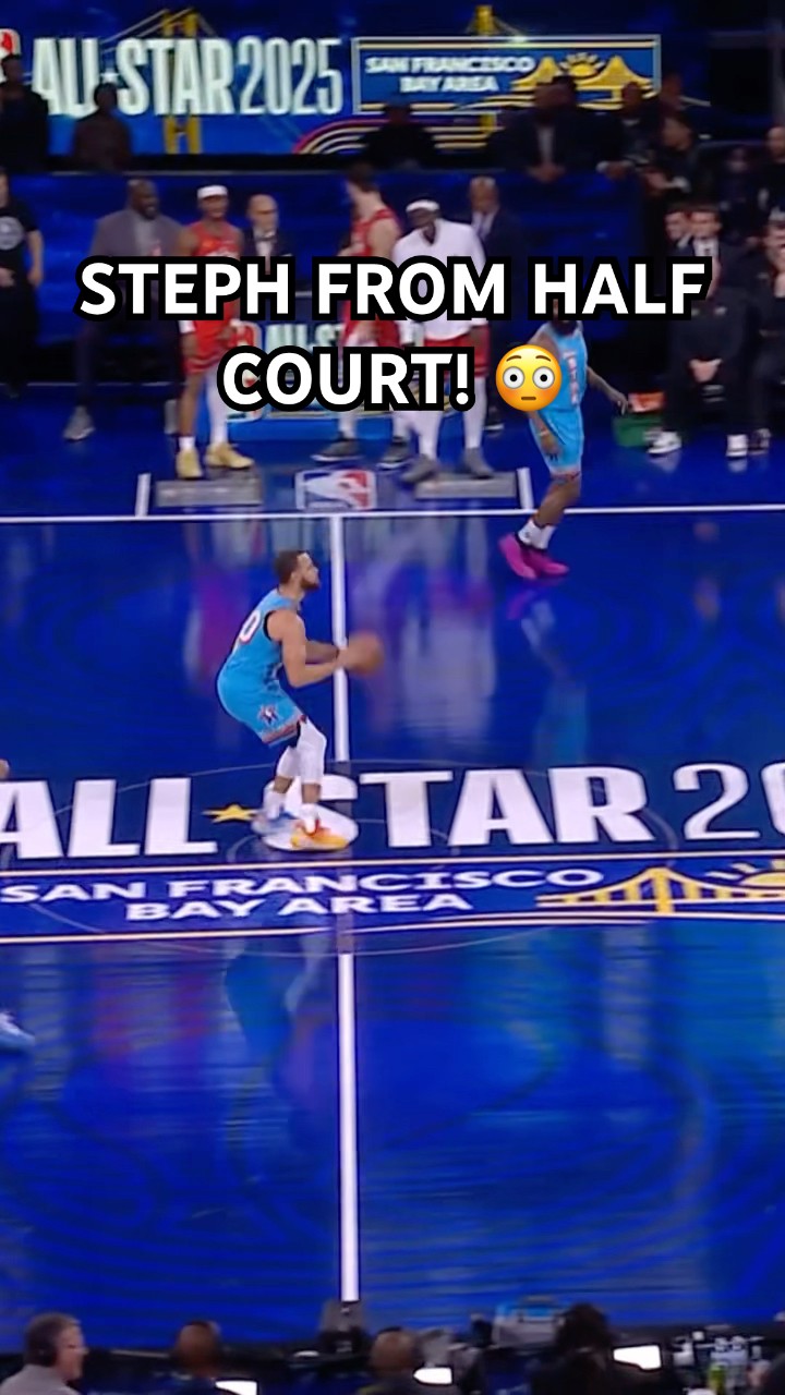 Steph Curry nails a 3 from half court!