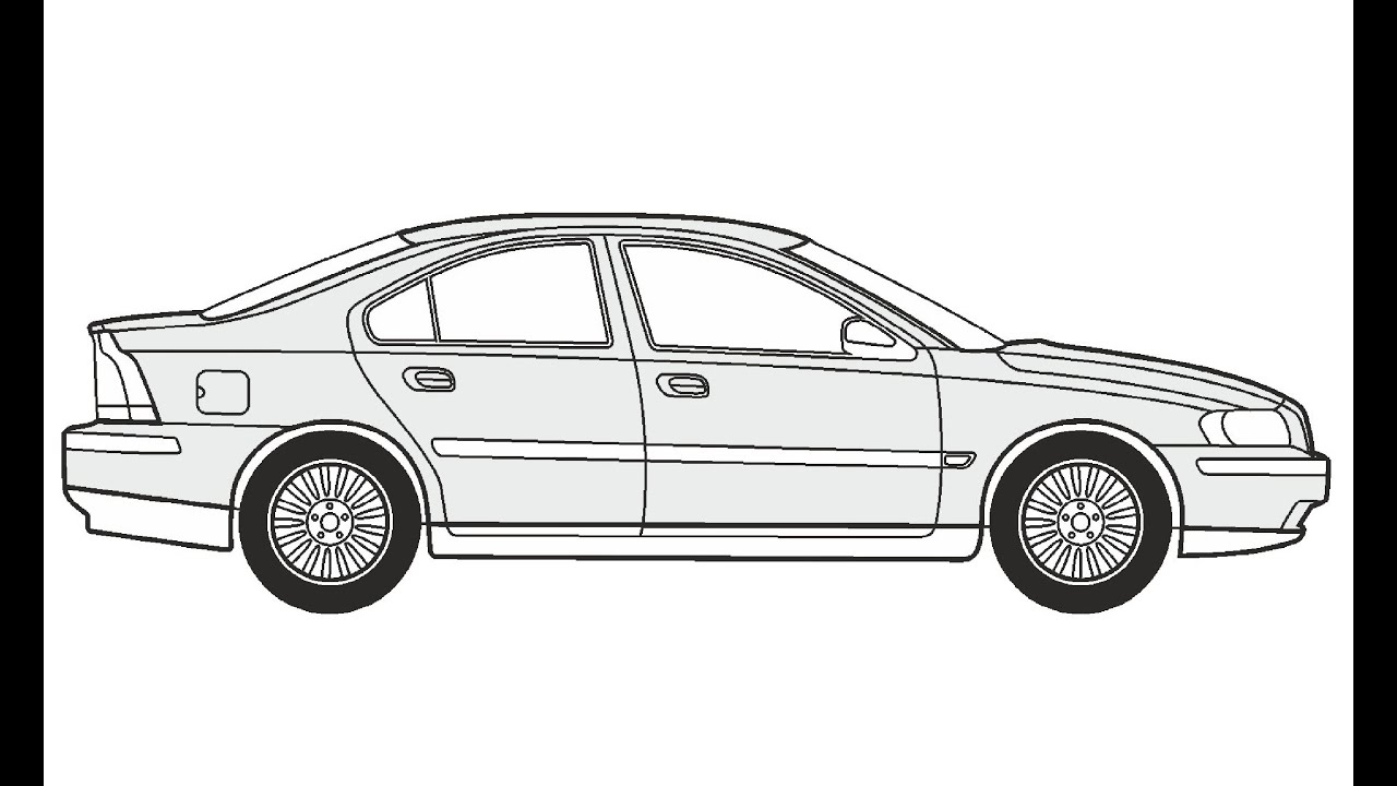 How to Draw a Volvo S60 / Как нарисовать Volvo S60 YouTube