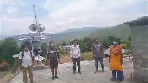 Testing the recently installed solar-powered flood warning system