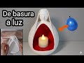¡Nadie creería que esto está hecho con un GLOBO! 🎈✨Increíble Lámpara con Cemento y Globos@diyheees