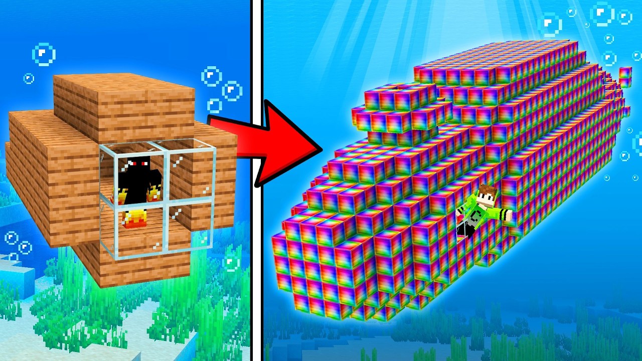 Evolui de SUBMARINO de POBRE até RICO no Minecraft