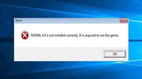 How To Remove "MSXML 4.0 Is not installed correctly" Error