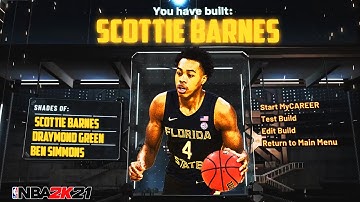 NBA 2K21 SCOTTIE BARNES BUILD | UNSTOPPABLE TALL GUARD BUILD W/ CONTACT DUNKS AND OP PLAYMAKING