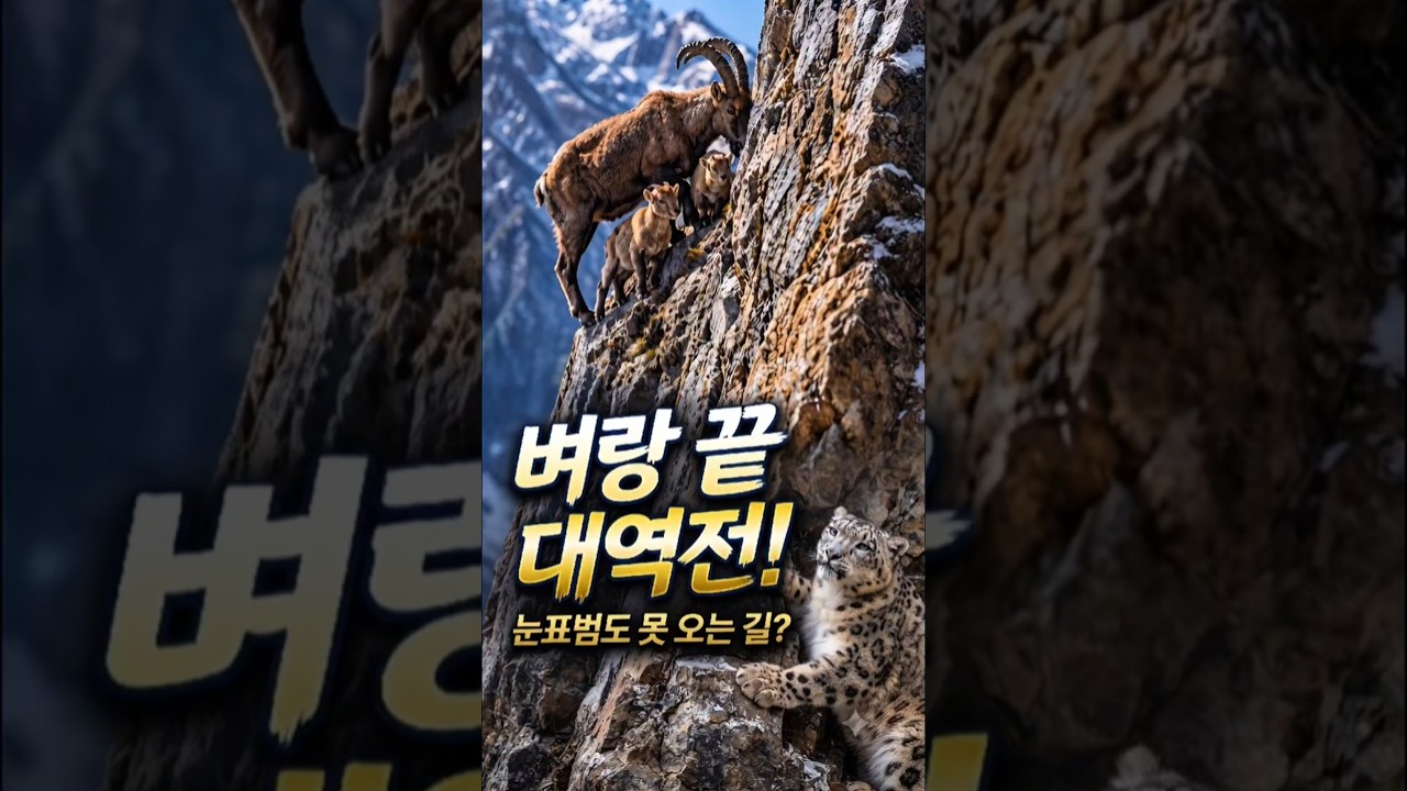벼랑 끝 대역전! 눈표범이 당황한 이유는? (Impossible Climb! Watch Ibex Defy Gravity on Sheer Cliff)