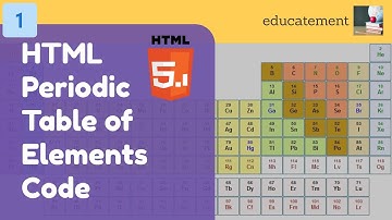 HTML Periodic Table of Elements Code | Part 1 - Basic Structure | Educatement