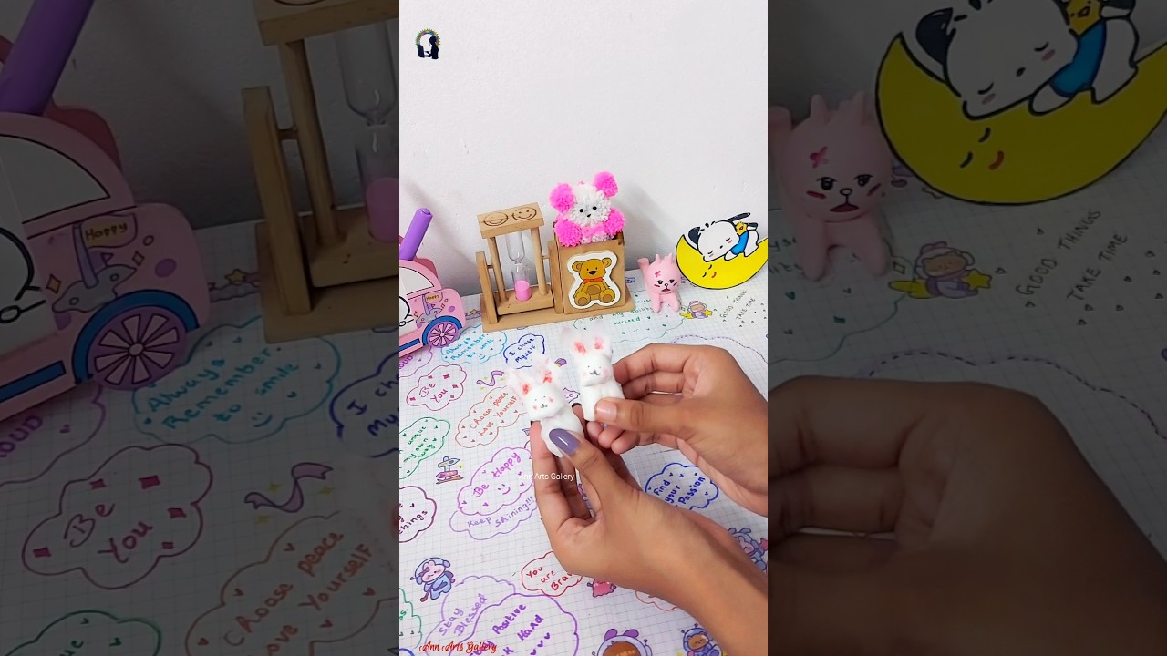 Cute Desk Decor/Rabbit Desk Decor/Wet Wipes Crafts/Variety Craft Ideas/Simple Craft Idea/Bunny Craft