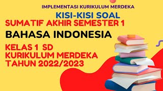 OUTLINE OF FINAL SEMESTER 1 SUMMATIVE QUESTIONS FOR INDONESIAN LANGUAGE GRADE 1 ELEMENTARY SCHOOL...