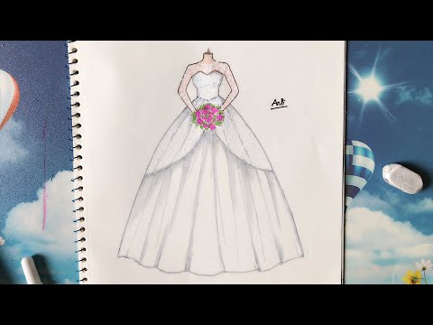 How to Draw a Wedding Dress 24 – Vẽ Váy Cưới – An Pi TV ...