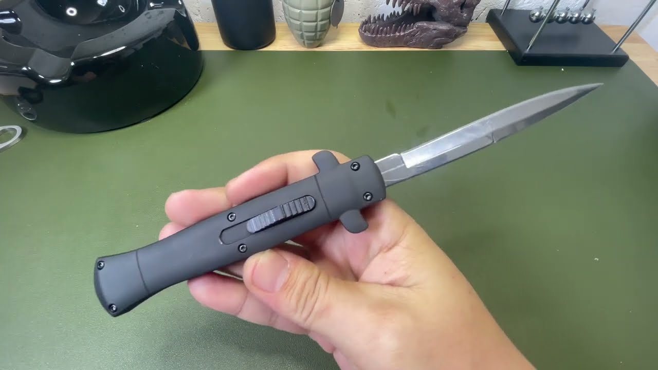 Black Italian Style Automatic Stiletto OTF Knife 