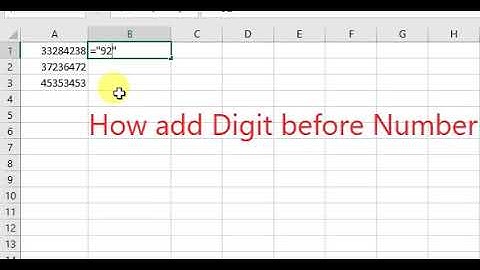 How to add digits in front of a number in excel || number format in excel