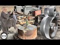 Machining process 2500KG Double Helical with Vertical Webster & Bennett