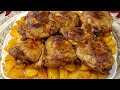 صينية فروج مع بطاطا بدون فرن - Chicken tray with potatoes