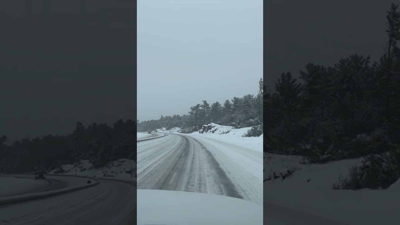 Crazy Winter Driving in Sudbury Canada 