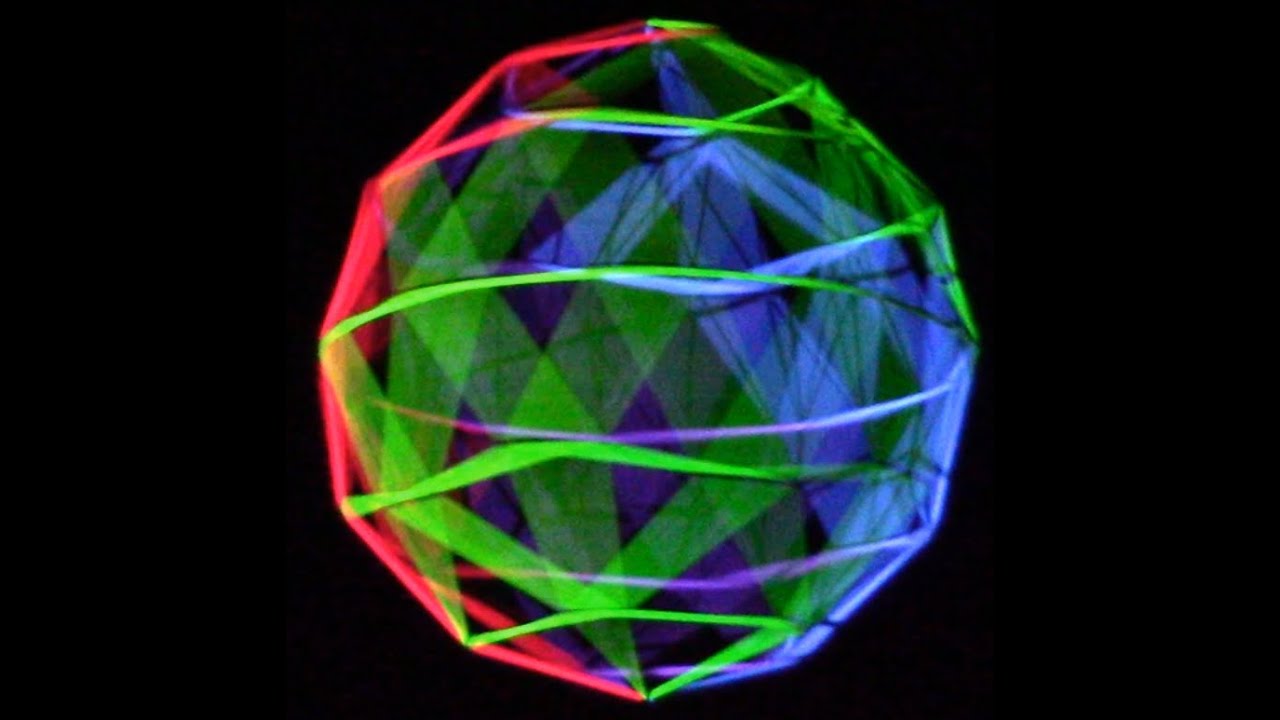 Rotating Fluorescent Geodesic Sphere - YouTube