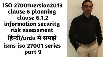 isms iso27001:2013/part 9/clause 6.1.2/ information security risk assessment/हिंदी/urdu में समझे