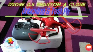 Dji Phantom 4 clone unboxing Dan tes terbang