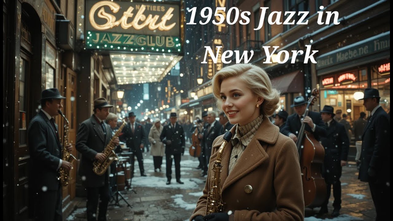1950s New York Christmas Jazz | 눈 내리는 뉴욕의 겨울 재즈
