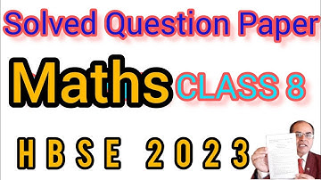 solved question paper maths class 8  hbse 2023 by vijay kumar