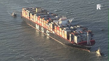 Grootste containerschip ter wereld in Rotterdam