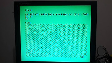 10 PRINT CHR$(202-16*(RND(1)＞.5));:GOTO 10