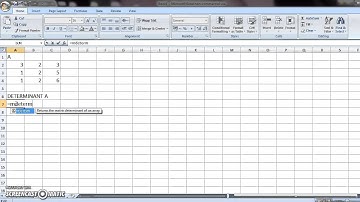 DETERMINANT OF MATRIX EXCEL
