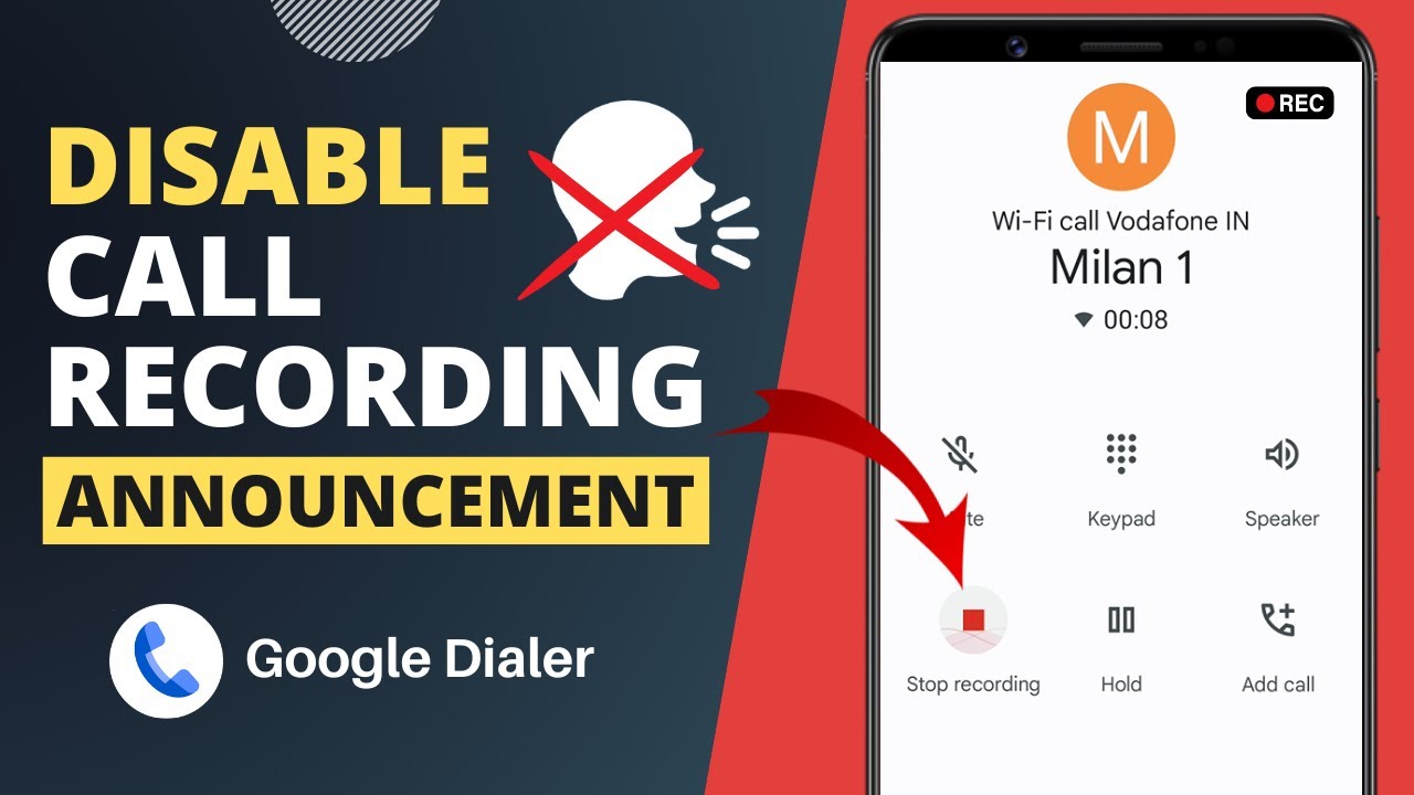 Disable Call Recording Announcement in Google Dialer - YouTube