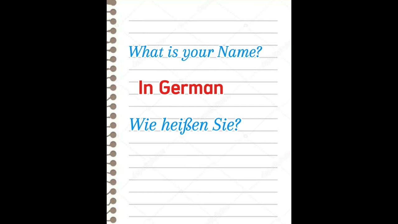 How to ask Name in German 