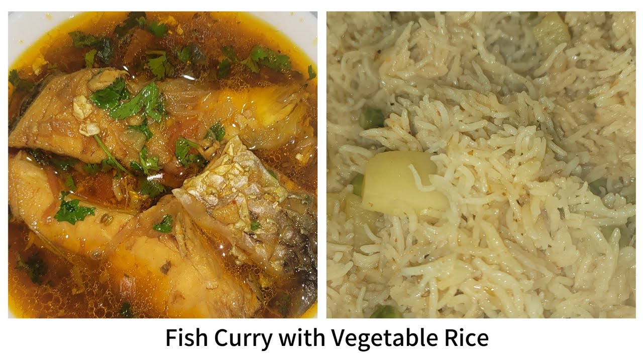 Fish Salan Rice Machli ka salan | Fish Curry with vegetable rice | مچھلی کا سالن - YouTube