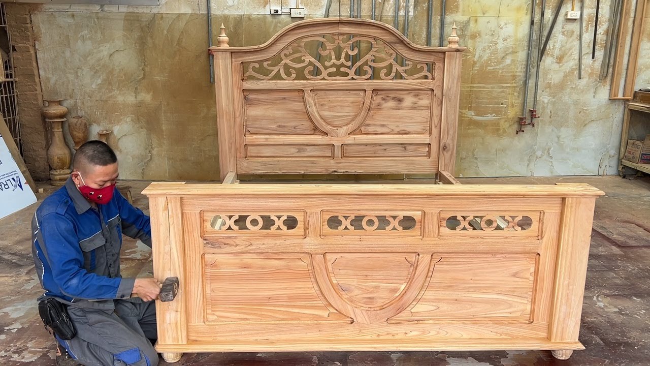 The Journey Turning Raw Wood Into Classic Wooden Bed Luxury & Charming | Art of Crafting Wooden Bed