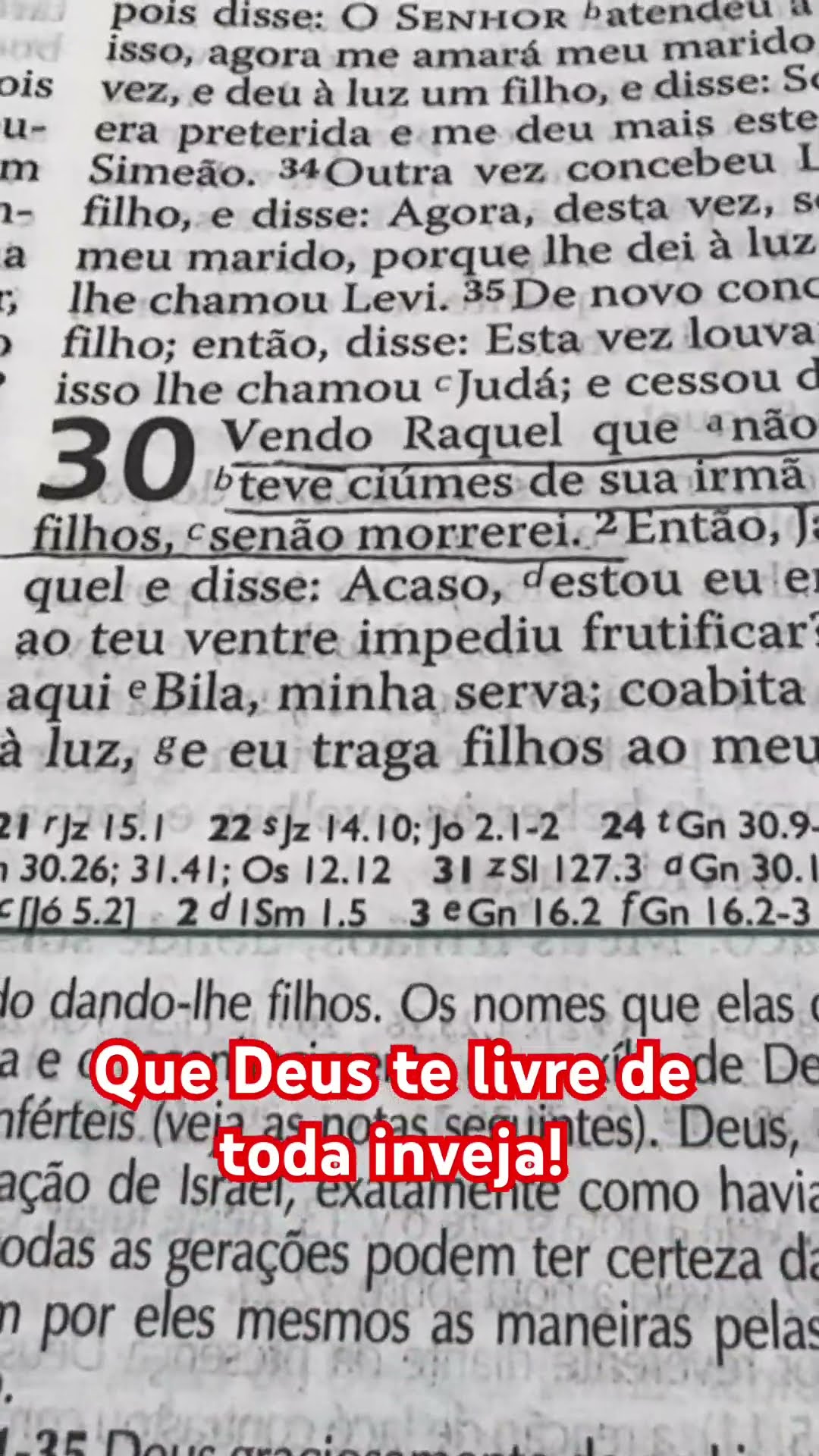 Que Deus te livre de toda inveja