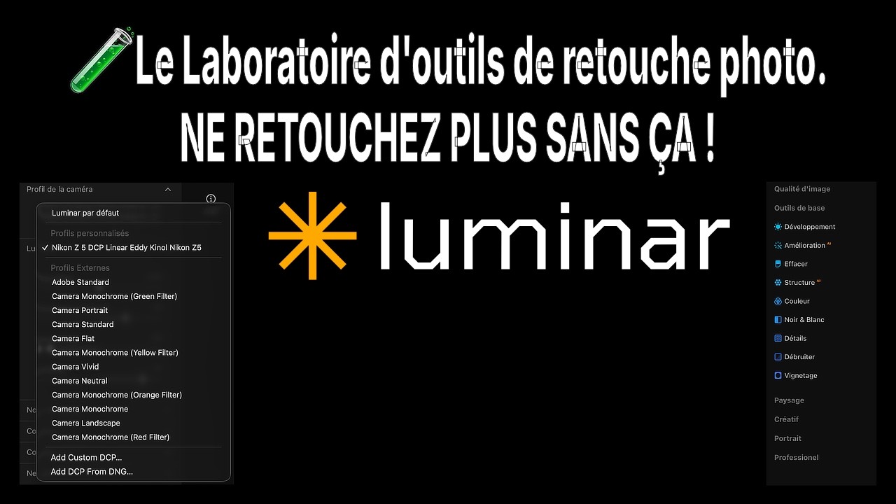 NE RETOUCHEZ PLUS VOS PHOTOS SANS ÇA ! Profils DCP & Astuce Secrète Luminar 🤫