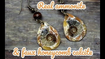 Quick way to combined real ammonite & faux honeycomb calcite using polymer clay