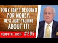 Tony Morris isn't begging for money, he's just talking about it!