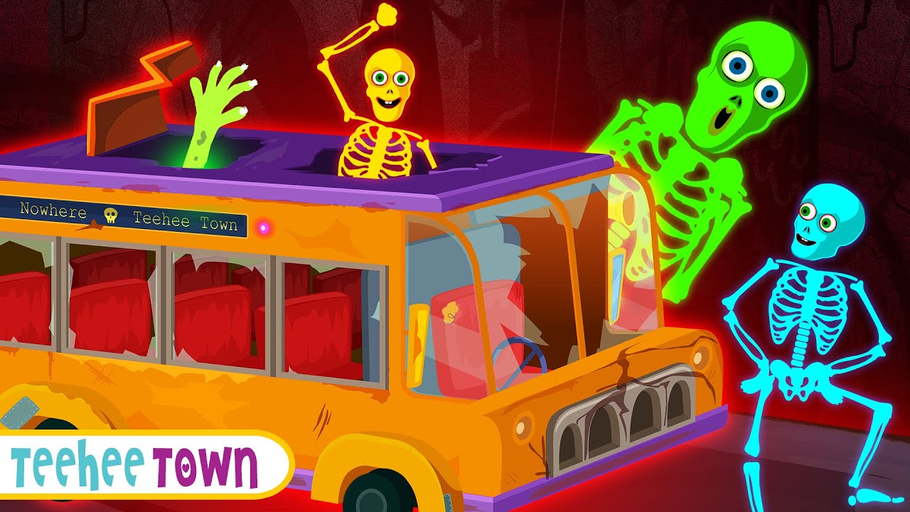 Skeleton Ride Buddy Five Crazy Skeletons Riding On A Bus 💀🚌 | Spooky Scary Rhymes By Kids ...