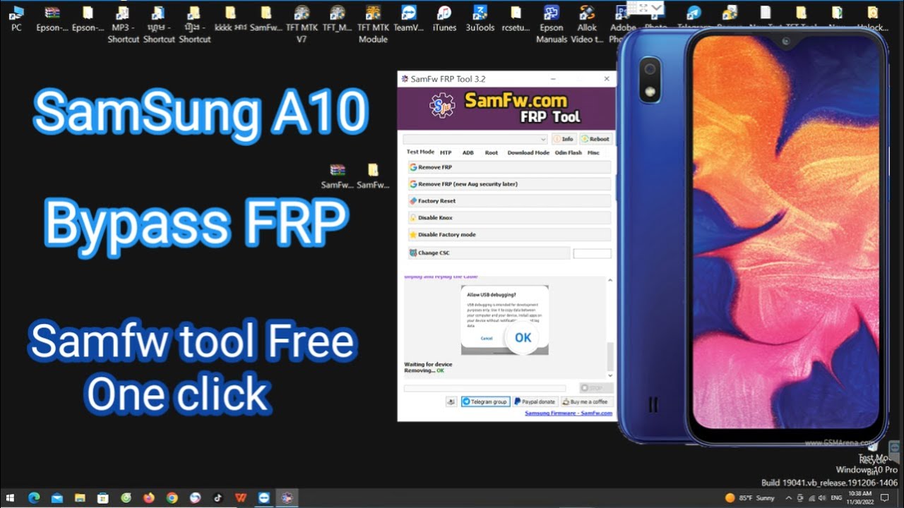 Arafatshopunlocker - SamFw FRP Tool 3.0 - Remove Samsung FRP one click  Remove FRP with one click Connect the phone to the PC, and install the  Samsung driver if you have not