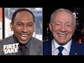 Jerry Jones and Tim Tebow wish Stephen A. happy birthday | First Take