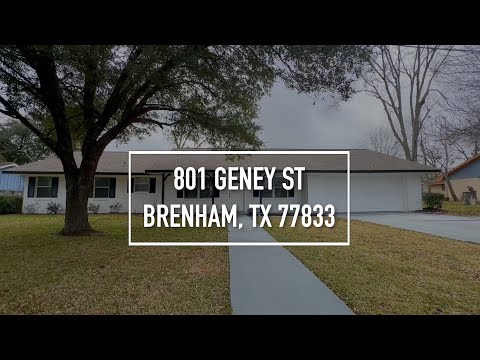 801 Geney St, Brenham, TX home video tour