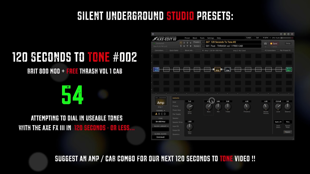 FREE AXE FX and AX8 Presets - 120 Seconds to TONE