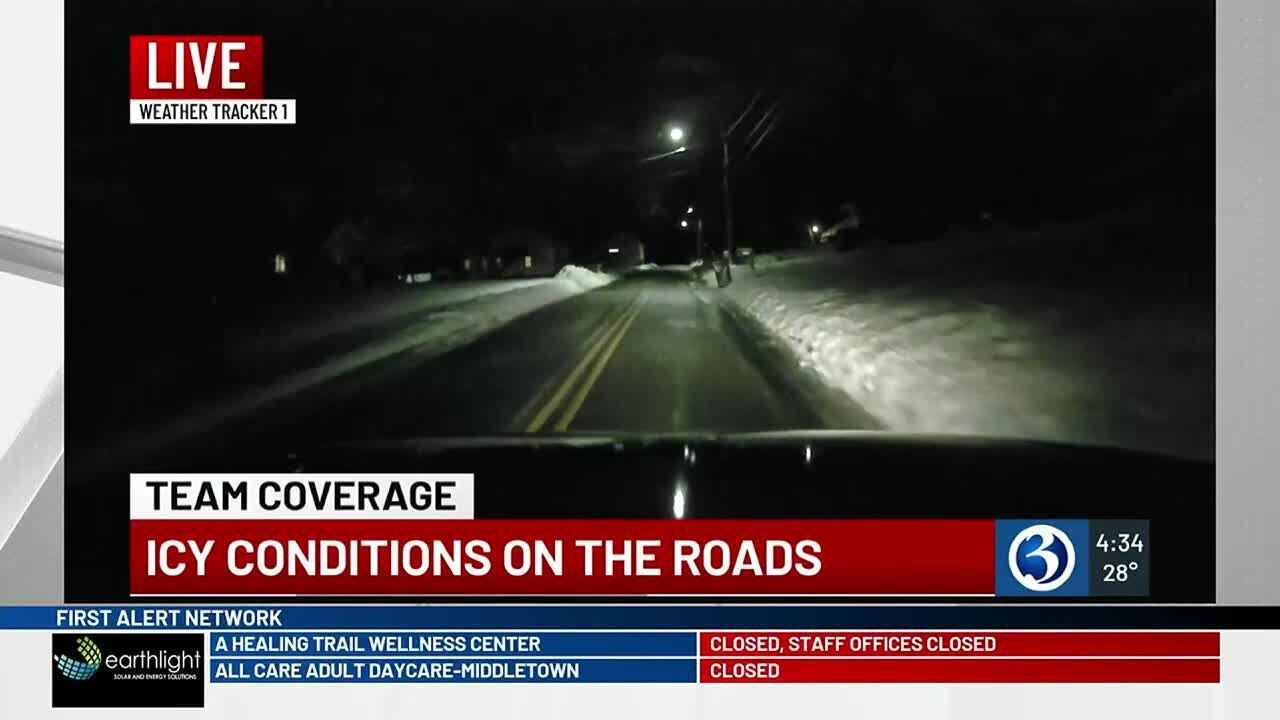 Icy conditions on the road - YouTube
