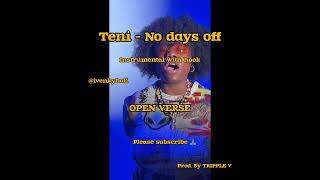 Teni  No Days Off  Freebeat Instrumental With Hook Open Verse Afrobeat Afro Pop Free Beat Beats