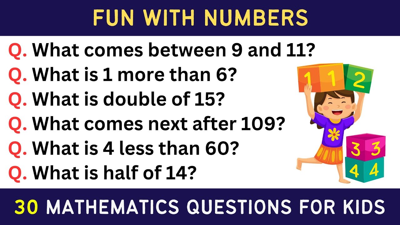 Fun with Numbers - 30 Mathematics Questions for Kids | Exciting Quiz to ...