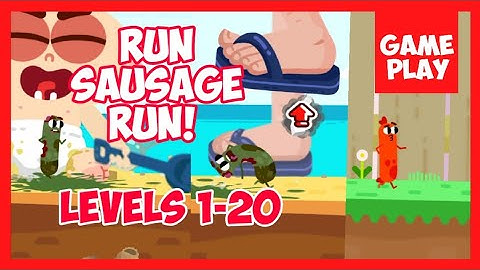 Run sausage run! Levels 1-20 | Game walkthrough, Game play part 1