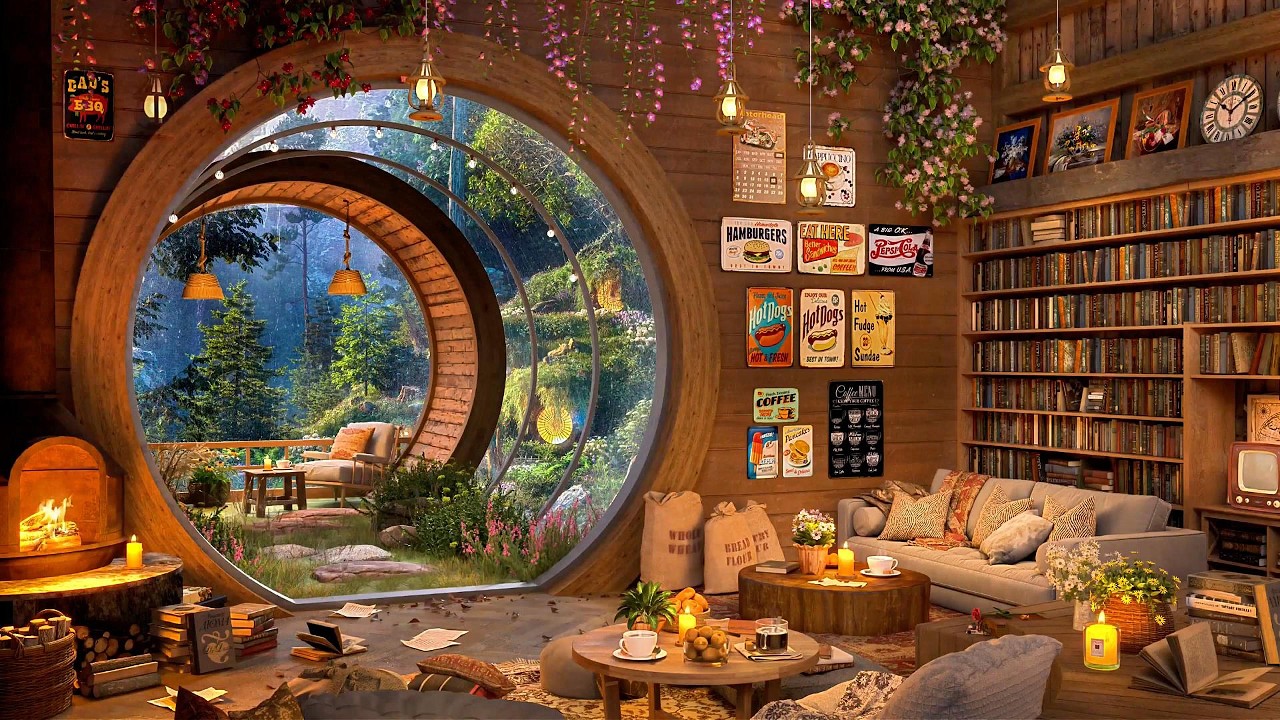 Cozy Study Cabin 📚🔥 Rain & Fireplace | Deep Focus Ambience (3 Hours)